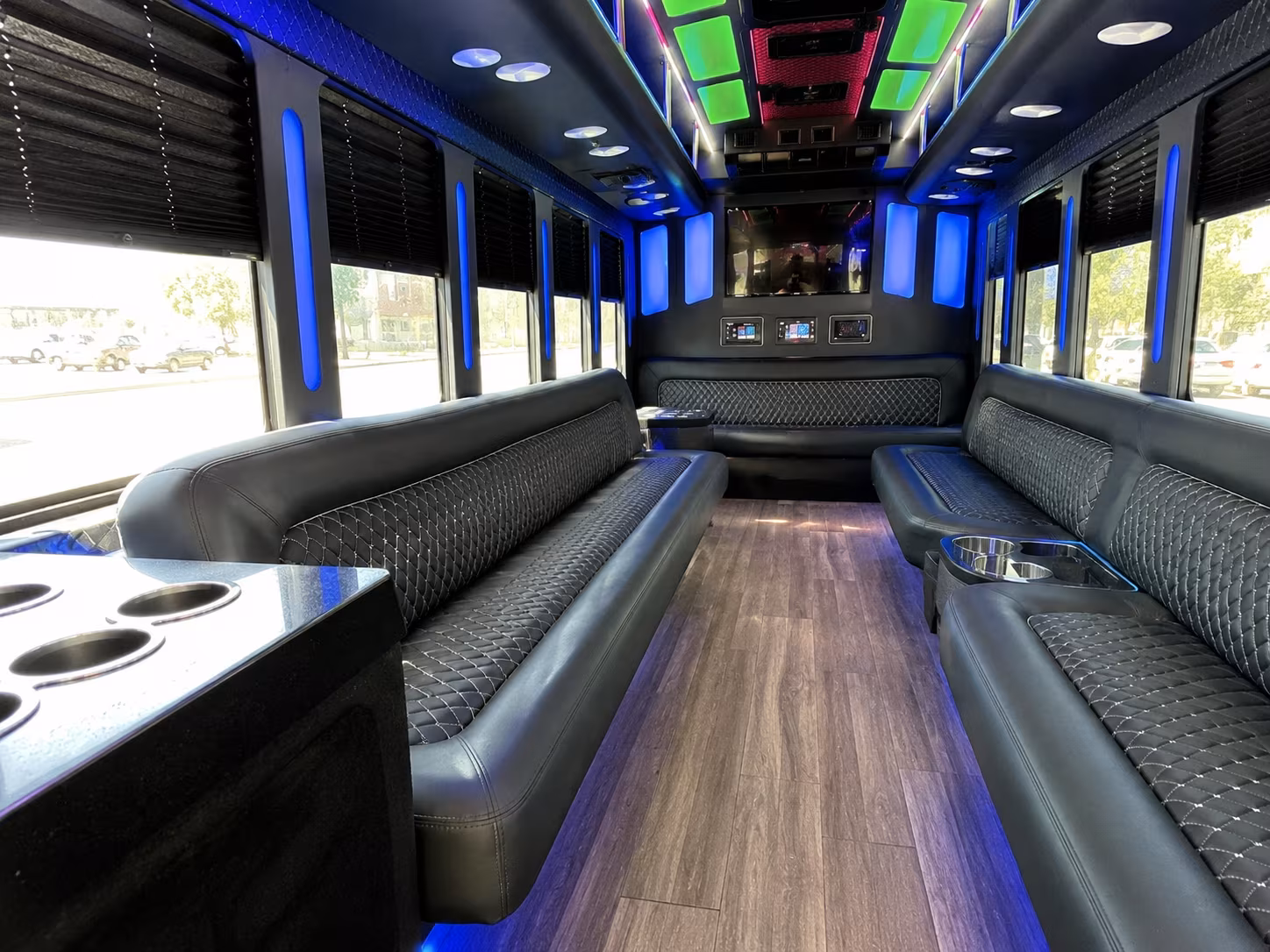 tacoma 15 passenger party bus inside