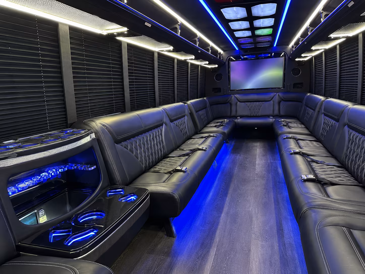 tacoma 20 passenger party bus inside