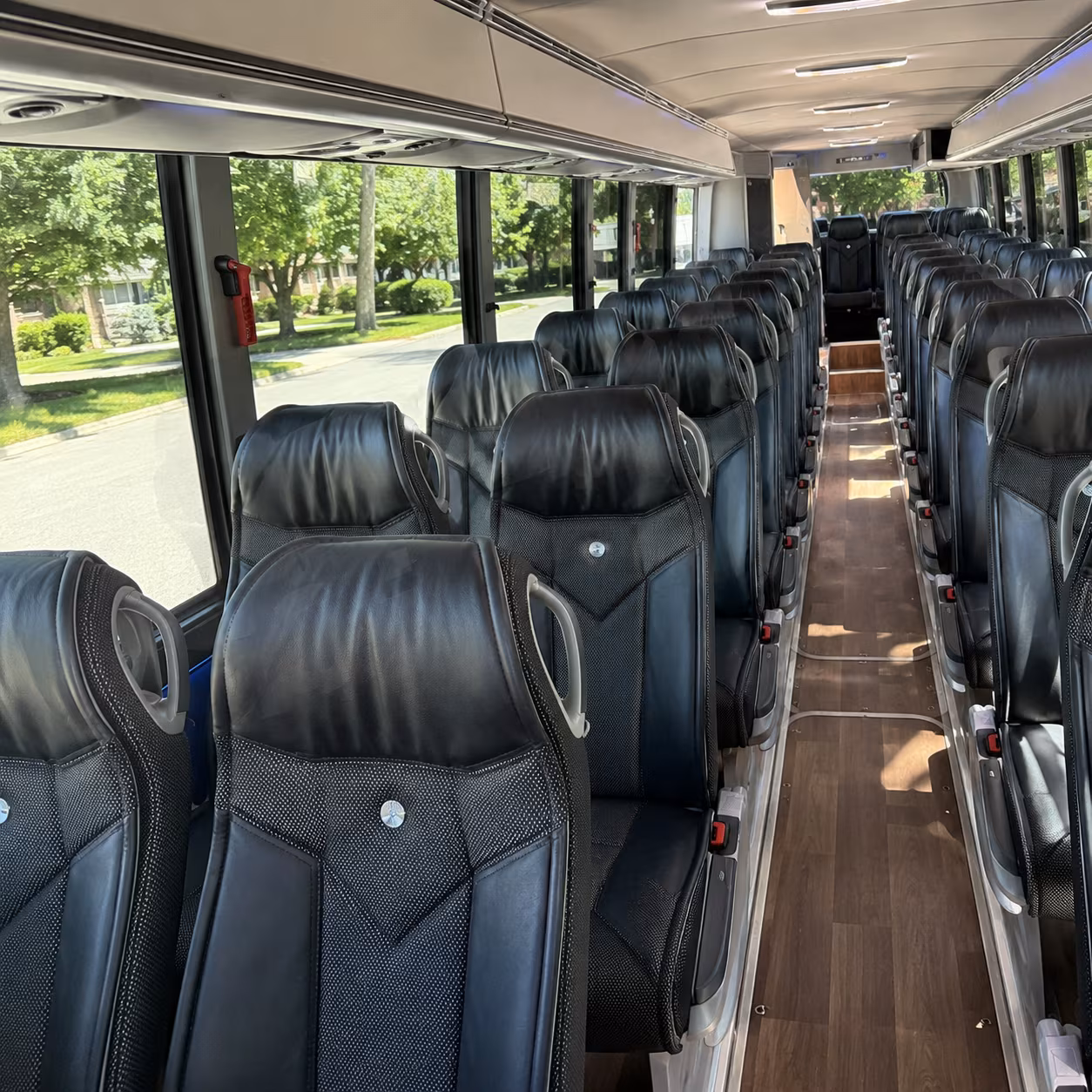 tacoma 40 passenger charter bus inside