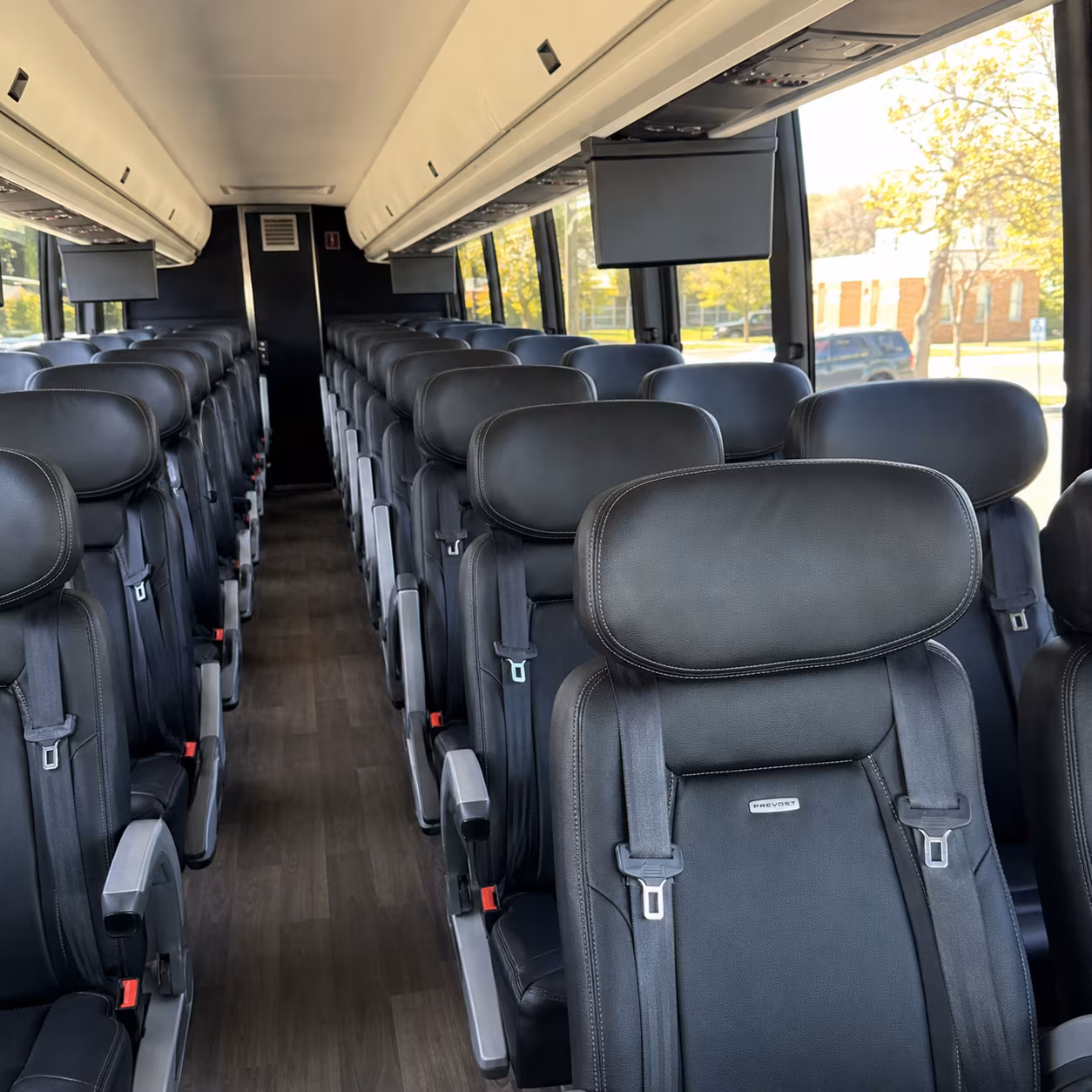 tacoma 45 passenger charter bus inside