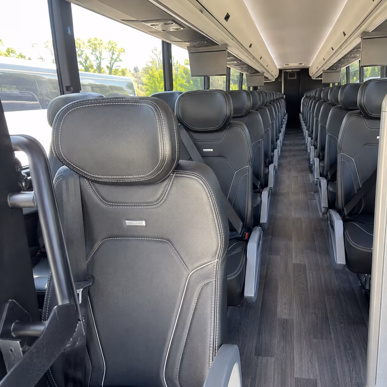 tacoma 47 passenger charter bus interior