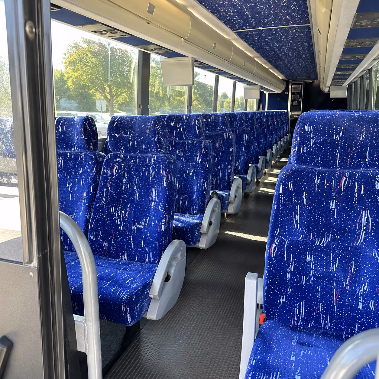 tacoma 50 passenger charter bus inside
