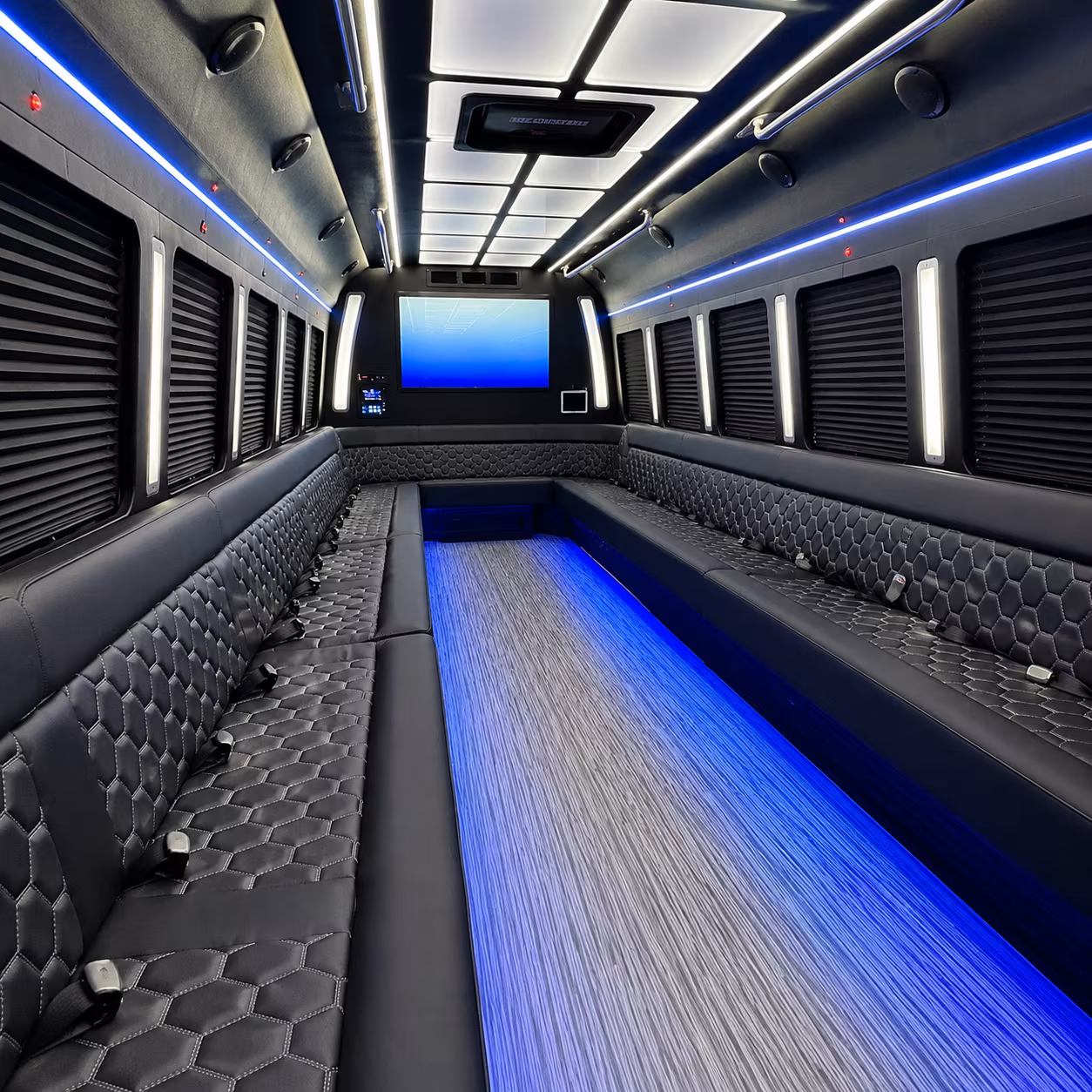 tacoma 50 passenger party bus inside