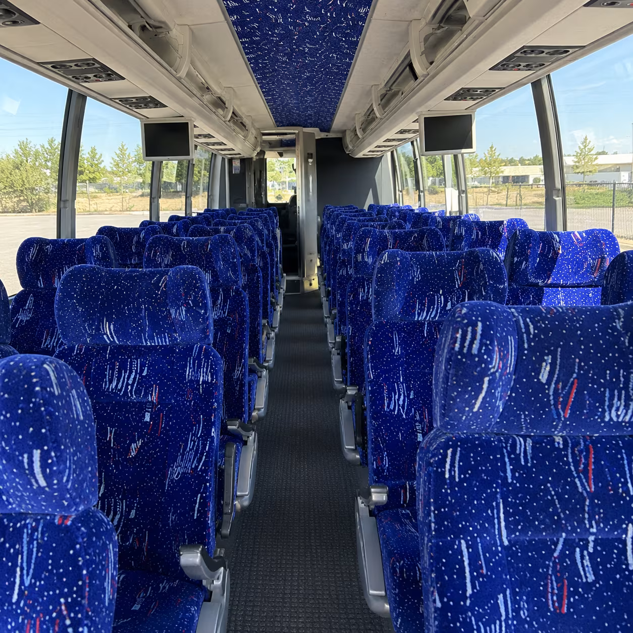 tacoma 54 passenger charter bus interior